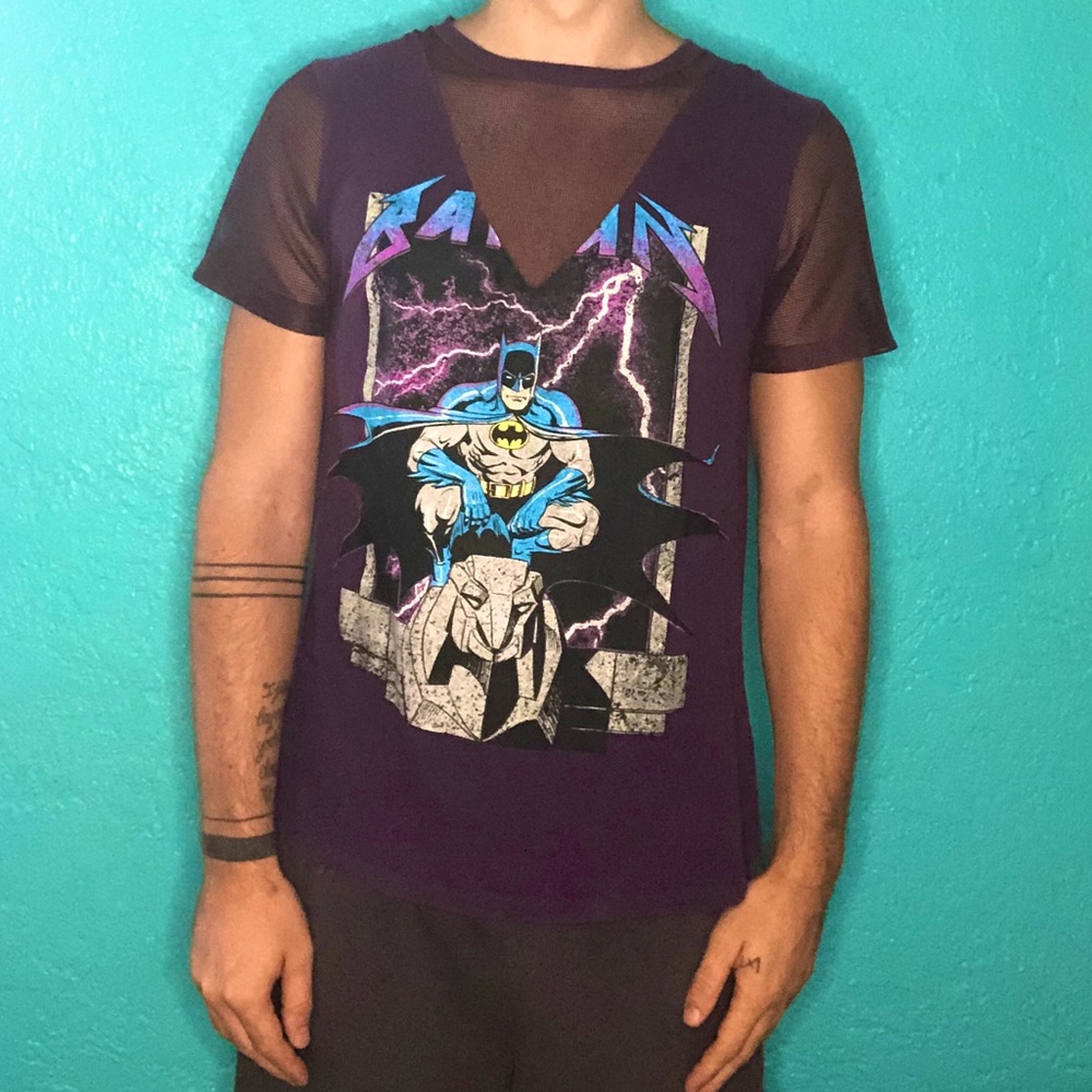 (RARE 1of1) Vintage Batman Mesh Panel Tee men’s L